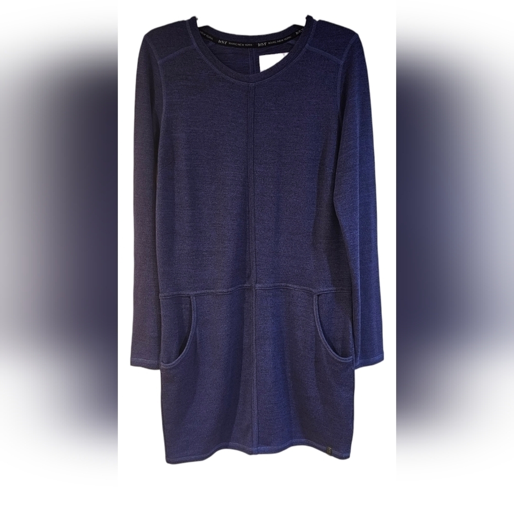 Marc New York - Fitted Knitted Sport Sweater Scoop Neck Dress - Picture 2 of 7
